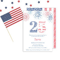 Patriotique Rouge Blanc & Bleu Amusant 25e anniver