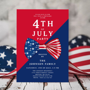 Invitation Patriotique Rouge Blanc Et Bleu 4 juillet