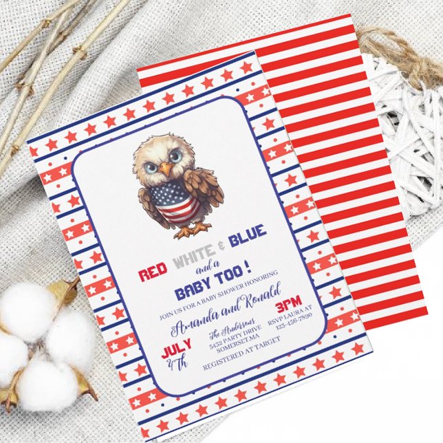 Invitation Patriotique rouge blanc et bleu 4 juillet BBInvita (Créateur téléchargé)