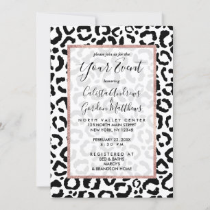 Invitation Patteries du Black White Leopard animal