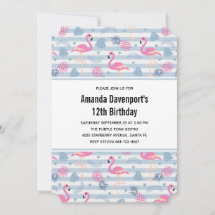 Invitation Patters de Whimsical Flamingo et Pineapple