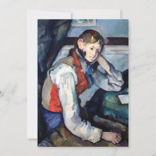 Invitation Paul Cezanne - Garçon au gilet rouge