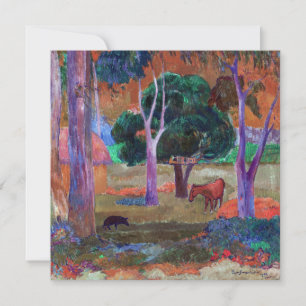 Invitation Paul Gauguin - Paysage avec un cochon et un cheval