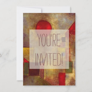 Invitation Paul Klee Red Balloon Abstrait Coloré Art 