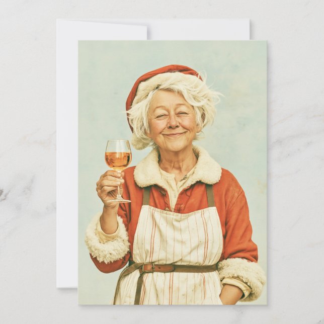 Invitation Pause vin de Noël de Mme Claus (Devant)