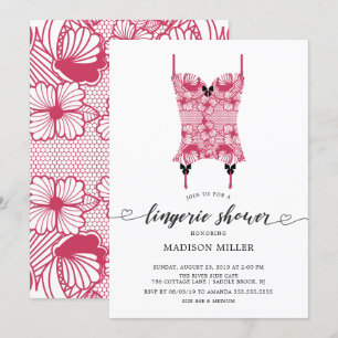 Invitation Pavot Rouge dentelle corse nuptiale Lingerie douch