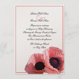 Invitation Pavots coraux