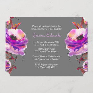 Invitation Pavots violets d'aquarelle appelant l'invitation
