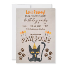 Paw-ty ! - Mignonne Chat Noir portant le Casquette