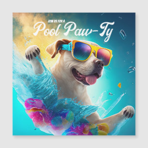 Invitation Paw-Ty Pool, Partie Personnalisée Puppy