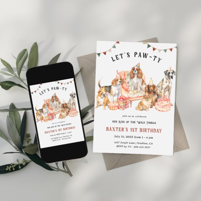 Invitation Paw-ty | Puppy Pet fête d'anniversaire (Créateur téléchargé)