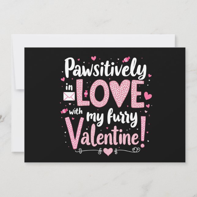 Invitation Pawsitivement En Amour Avec Ma Furry Valentine (Devant)