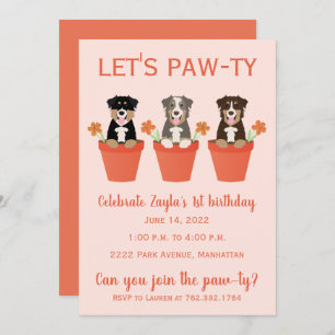 Invitation Pawty Australian Shepherd Dogs