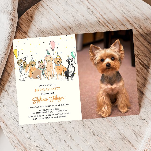 Invitation Pawty Chien Chien Chien Chien Chien Chien Puppy In (Créateur téléchargé)