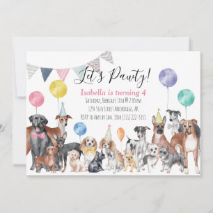 Invitation Pawty Dog Anniversaire    