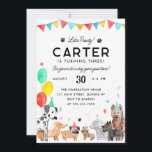 Invitation Pawty Party Animal Kids Puppy Chien Anniversaire<br><div class="desc">Pawty Party Animal Kids Puppy Chien Anniversaire</div>