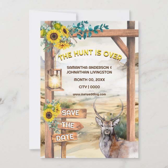 Invitation Pays aquarelle thème de la chasse à la buse occide (Devant)