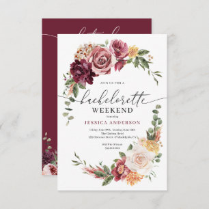 Invitation Pays Boho Rustic Bachelorette Party Itinéraire