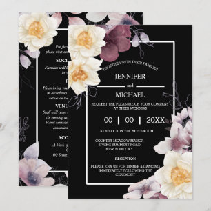 Invitation Pays daffodique sombre moody botanique floral
