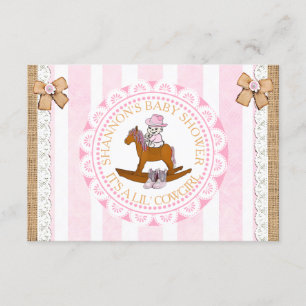 Invitation Pays de la fille Lil' Cowgirl et Baby shower occid