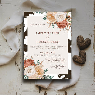 Invitation Pays de la vache Occidentale Cowboy Boho Floral Ma