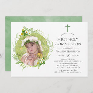 Invitation Pays de la verdure Première Communion sainte