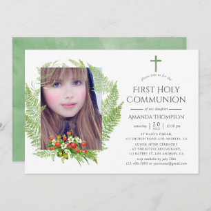 Invitation Pays de la verdure Première Communion sainte