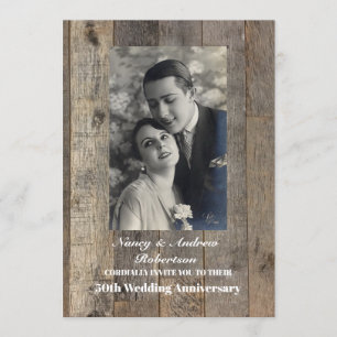 Invitation pays de l'ouest rustique 50e anniversaire de maria