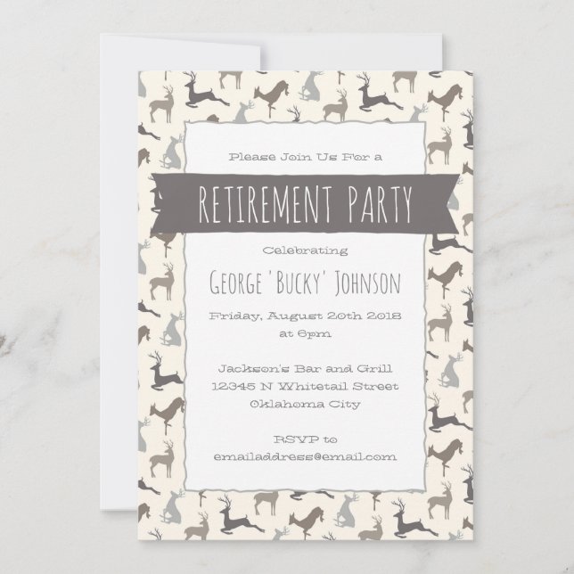 Invitation Pays Deer Retirement Party (Devant)