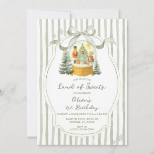 Invitation Pays des Friandises Casse-Noisette Vert Anniversai