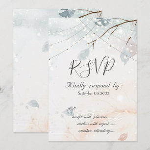 Invitation Pays des merveilles hivernal, Branche d'arbre RSVP