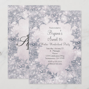 Invitation Pays des merveilles hivernales Flocons de neige él