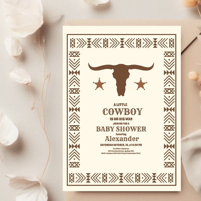 Invitation Pays du Sud-Ouest Ranch Baby shower de l'Ouest (Créateur téléchargé)