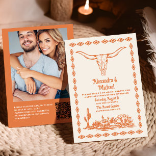 Invitation Pays du Sud-Ouest Ranch Western Mariage QR Code