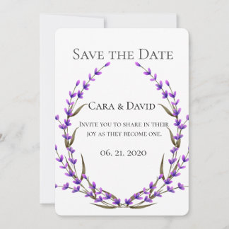 Invitation Pays Élégant Chic Fleurs Violettes Enregistrer la
