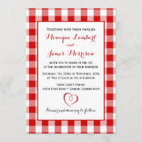 Pays En vichy Rouge et blanc Chèques Mariage Plaid