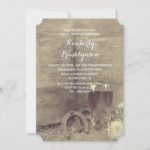 Invitation Pays et Fête des mariées rustique