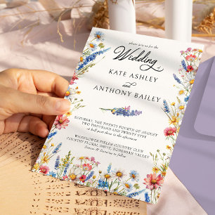 Invitation Pays Fleur sauvage Joli Mariage Floral