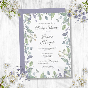 Invitation Pays Floral Baby shower de verdure Sprinkle