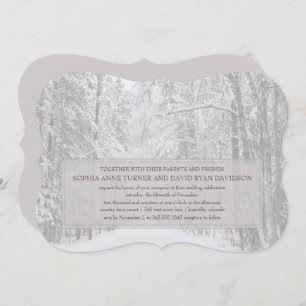 Invitation Pays Forêt de neige d'hiver