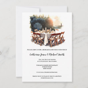 Invitation Pays Italien dîner toscan paysage aquarelle