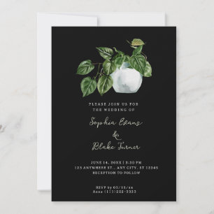 Invitation Pays moderne Postal Plante noir Mariage