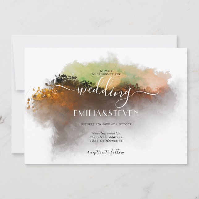 Invitation Pays Montagnes Rocheuses Mariage paysage (Devant)
