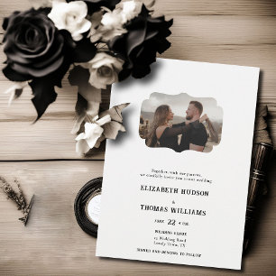 Invitation Pays Ouest noir blanc Mariage photo officiel