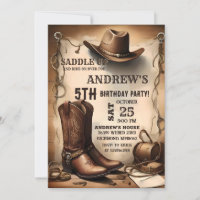 Pays personnel Western Saddup Cowboy Anniversaire