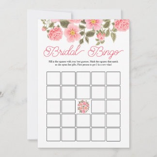 Invitation PAYS ROSE SAUVAGE Fête des mariées Bingo NUMÉRIQUE