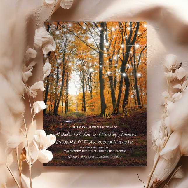 Invitation Pays rustique Automne Automne Mariage Woodland (Créateur téléchargé)