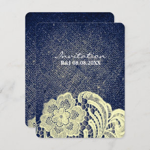 Invitation pays rustique de l'ouest denim bleu et mariage de