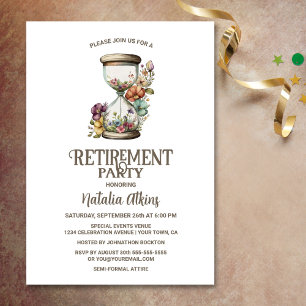 Invitation Pays Rustique Floral Hourglass Retraite