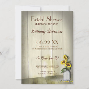 INVITATION PAYS RUSTIQUE MASON JAR AVEC DES SOUFFRES